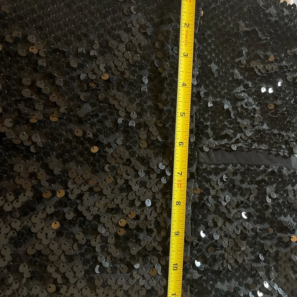 Privately Privileged Black Sequin Mini Dress Illusion Mesh Party Cocktail - Picture 7 of 9